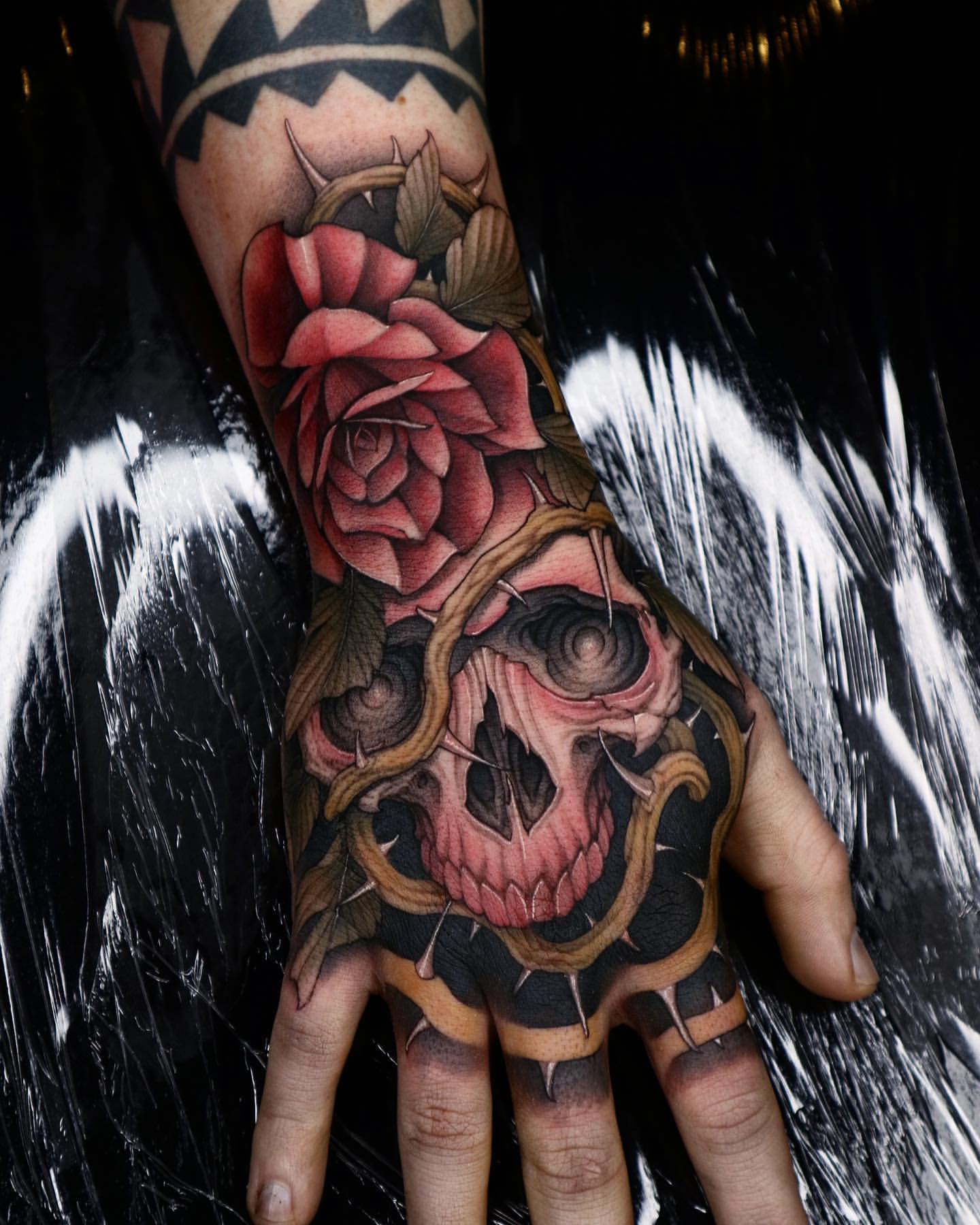 Rose Hand Tattoo Ideas 22