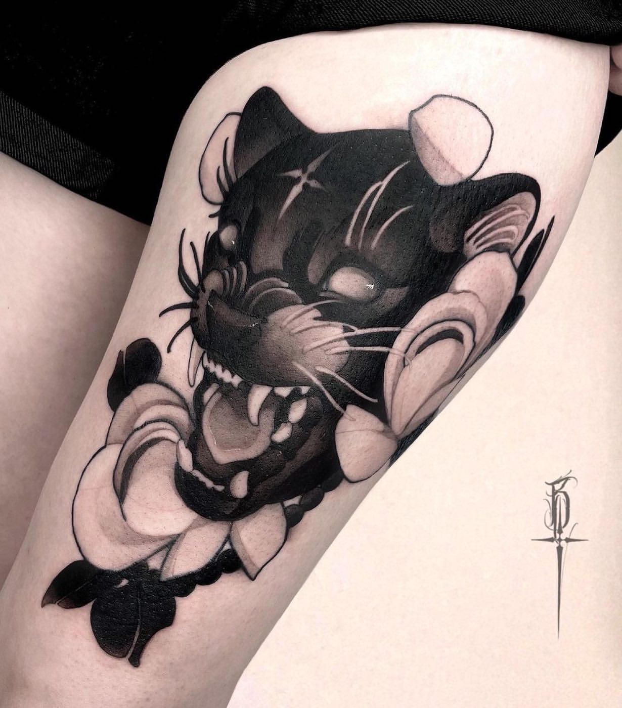 Black Cat Tattoo Ideas 21