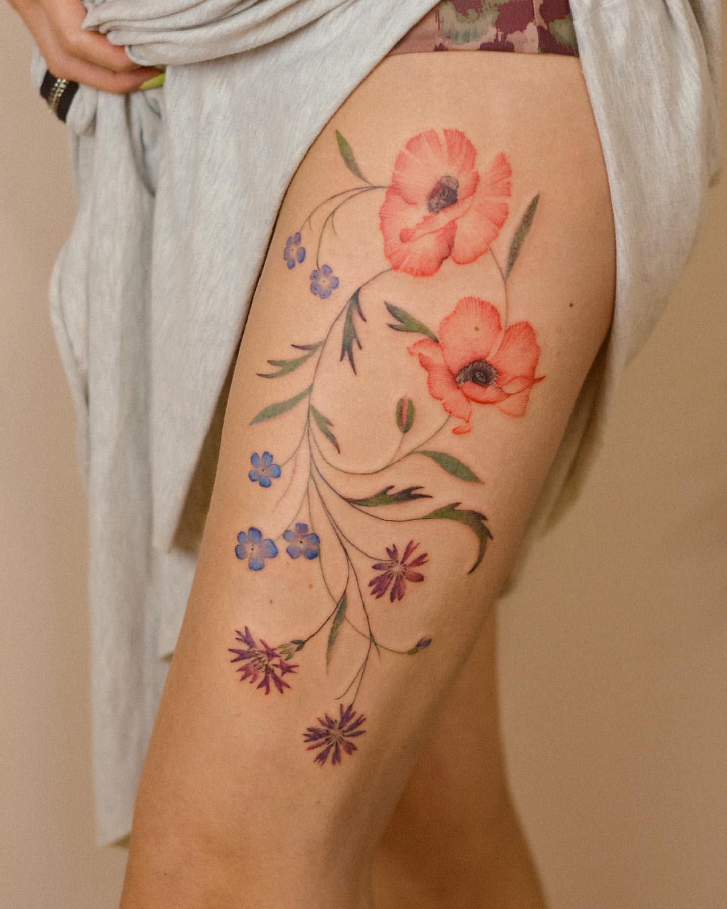 Wild Flower Tattoo Ideas 23