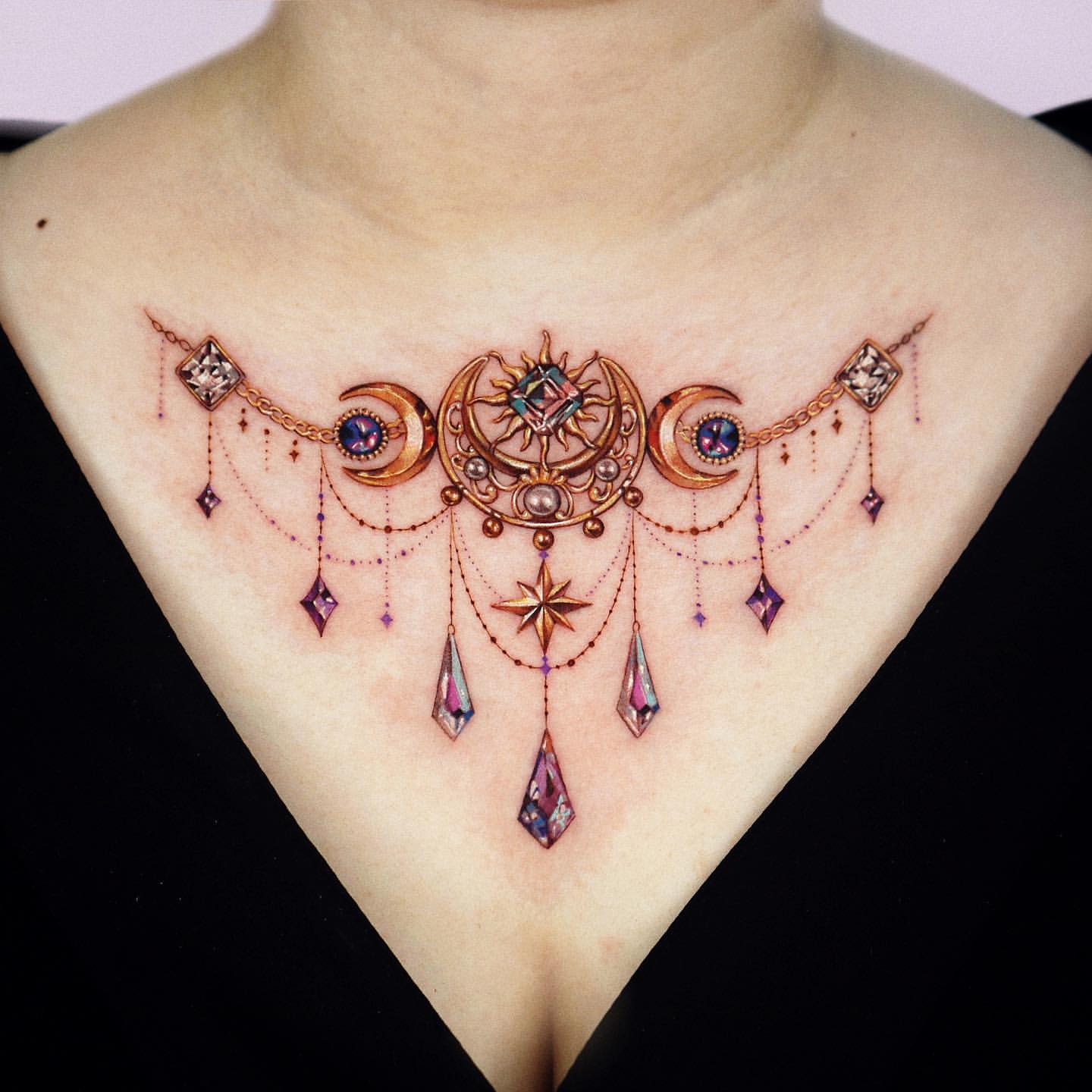 Chest Tattoos Ideas for Women 8