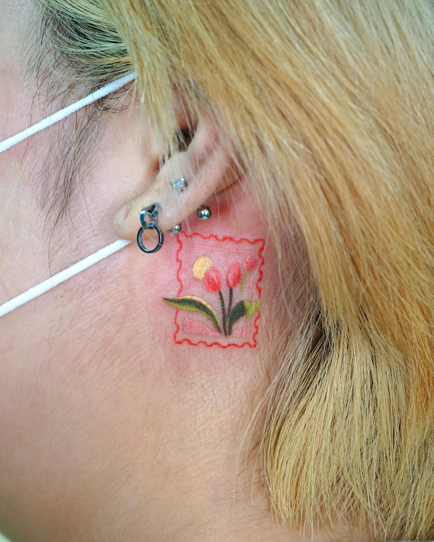 Behind the Ear Tattoos 17