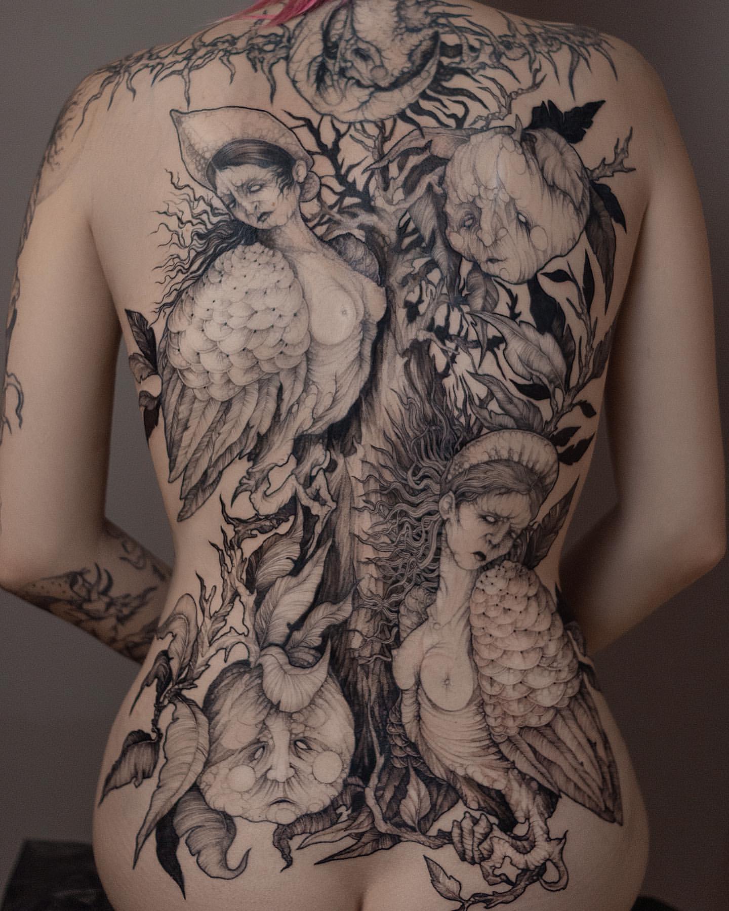 Full Back Tattoos for Women 14