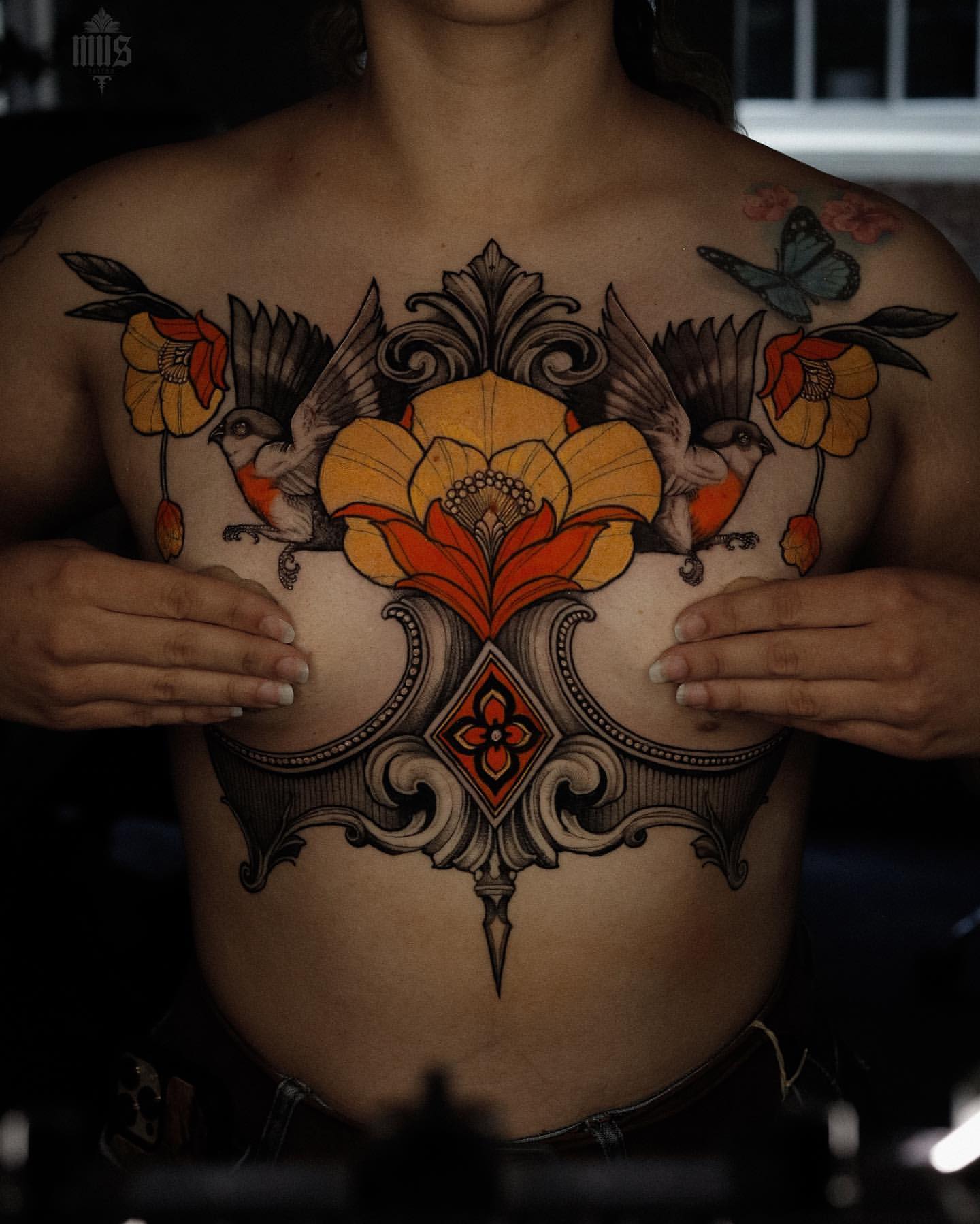 Chest Tattoos Ideas for Women 20