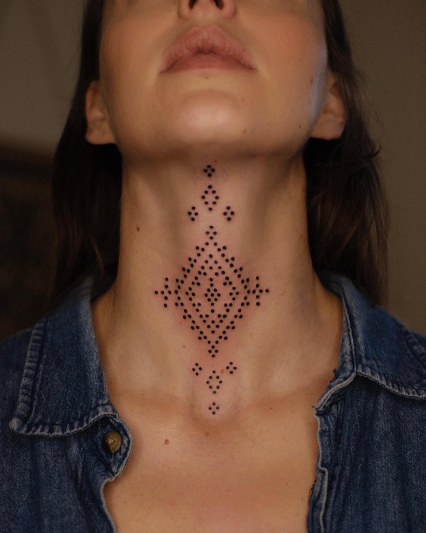Throat Tattoo Ideas for Women 19