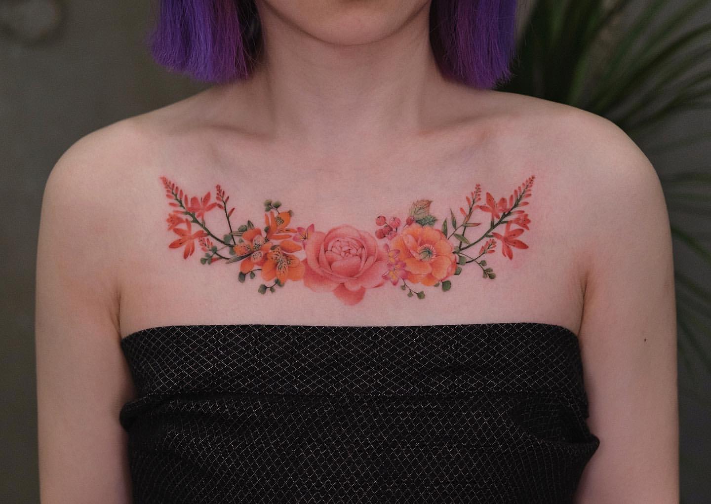 Chest Tattoos Ideas for Women 30