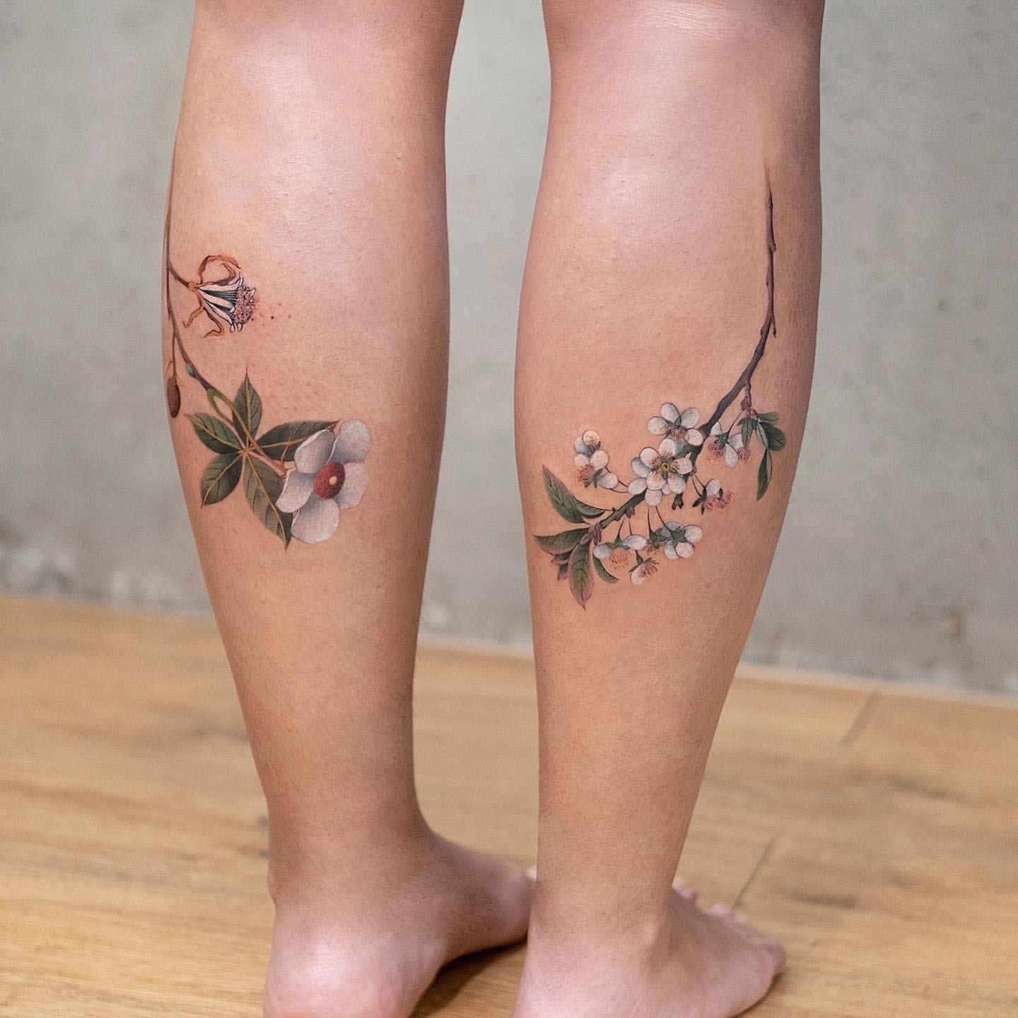 Calf Tattoos for Women 4