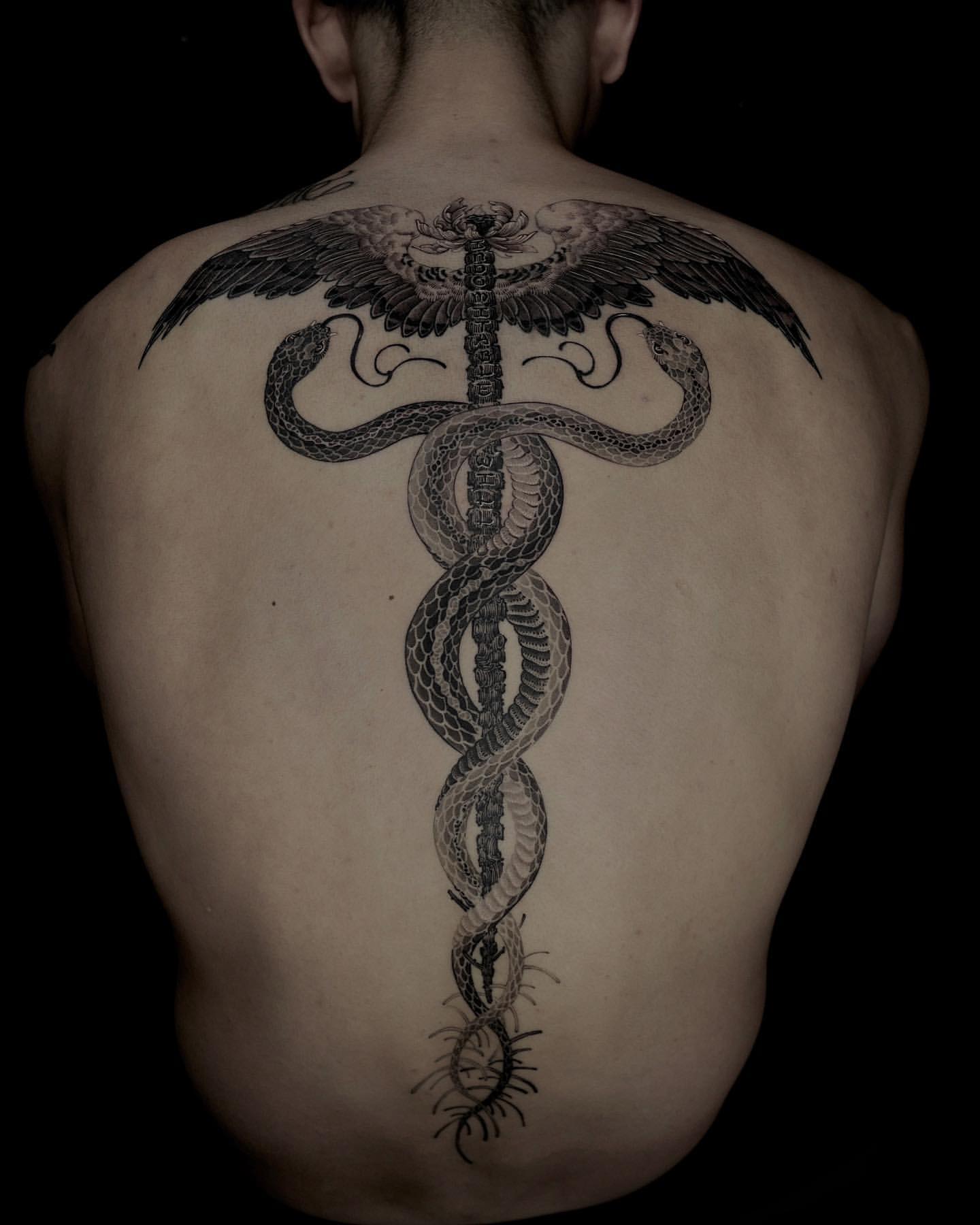 Spine Tattoos for Men 3