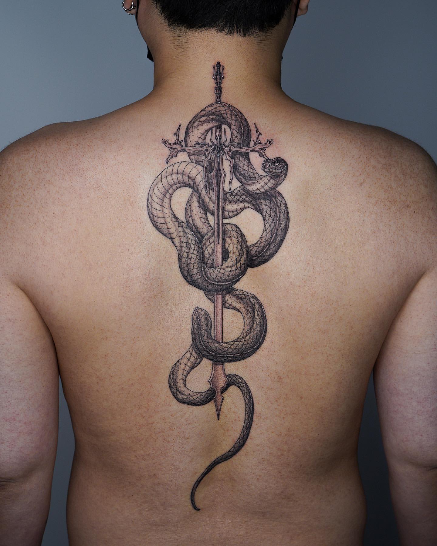 Snake tattoo ideas for women | Spine tattoo | Spine tattoos for women,  Dragon tattoo for women, Inspirational tattoos