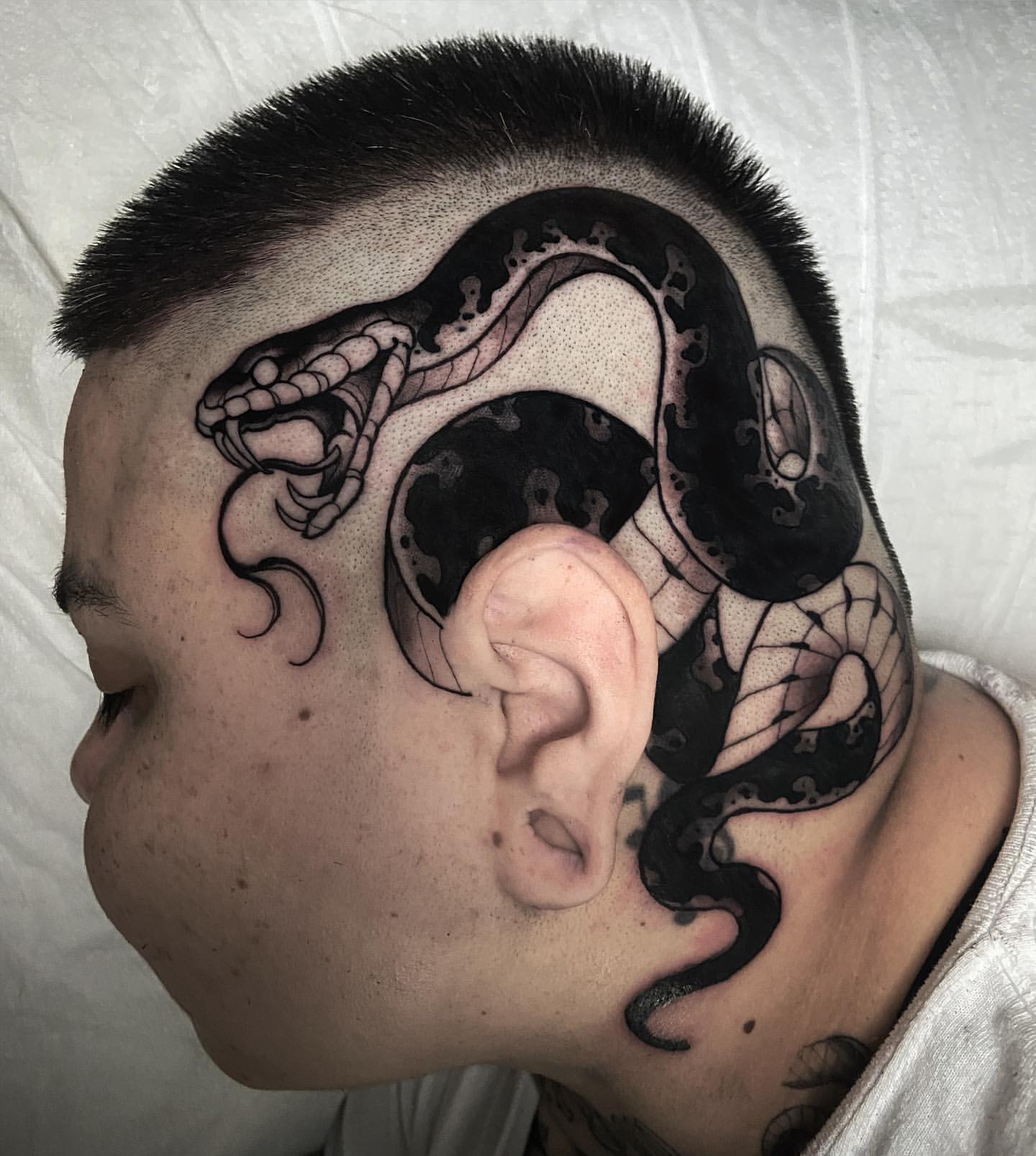 Behind the Ear Tattoos for Men 9