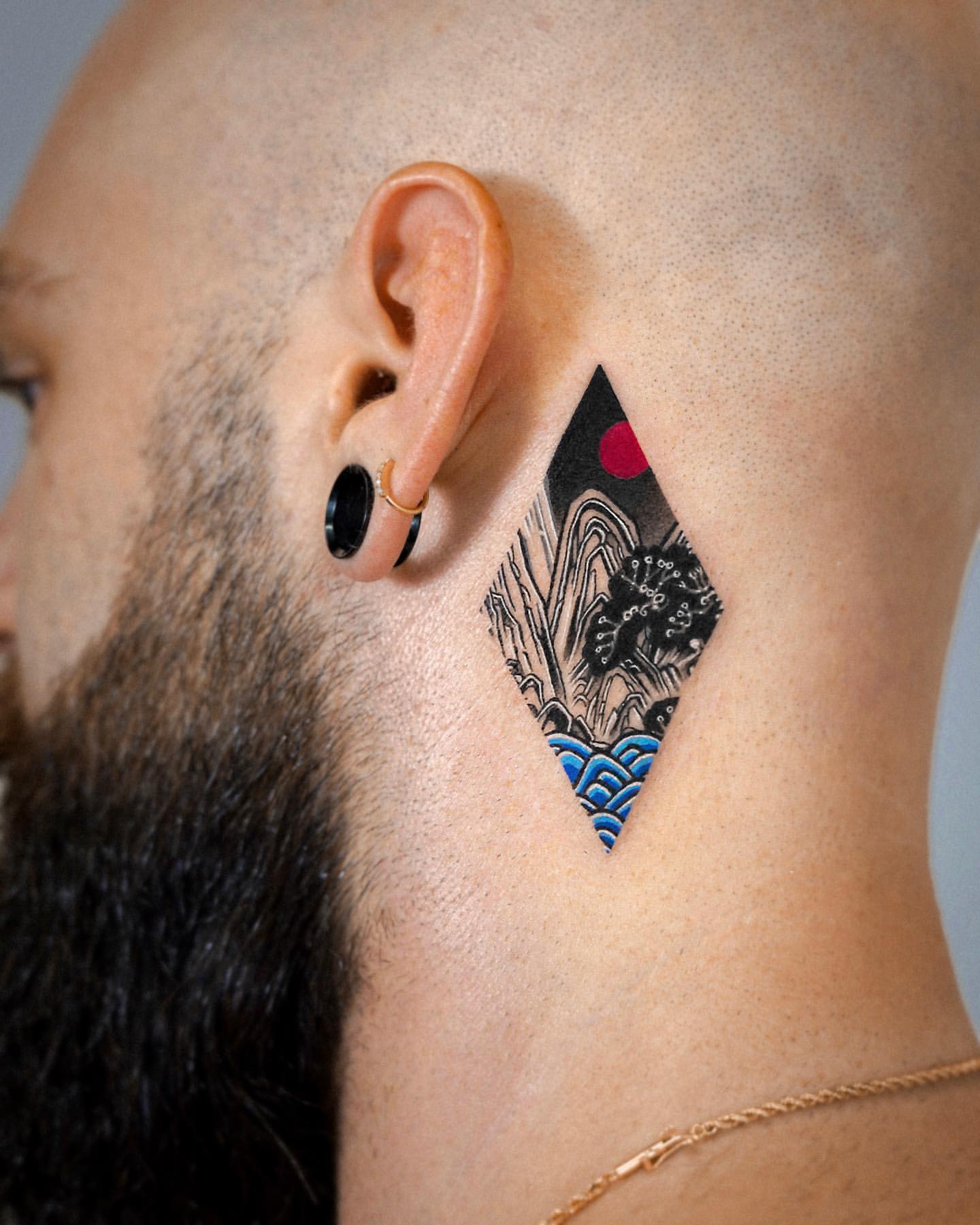 Behind the Ear Tattoos for Men 13