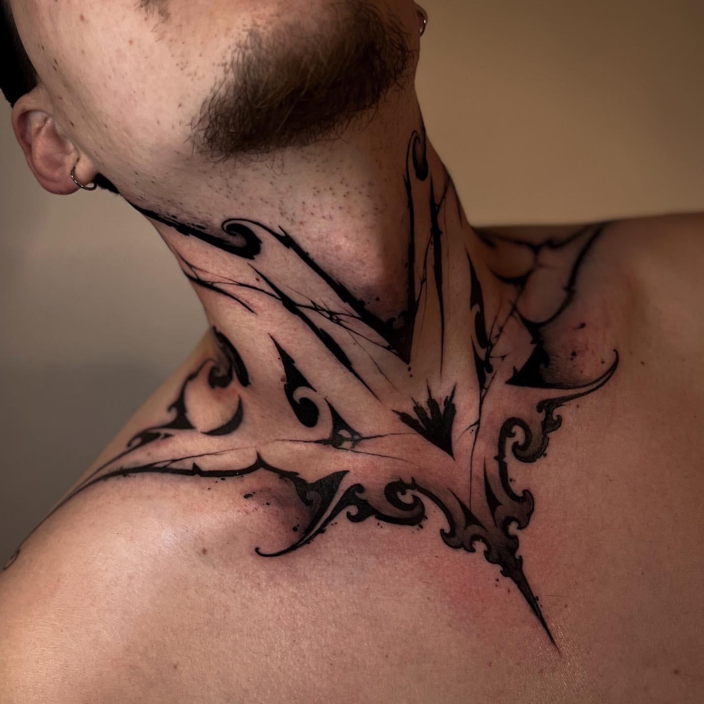 Throat Tattoos for Men 8