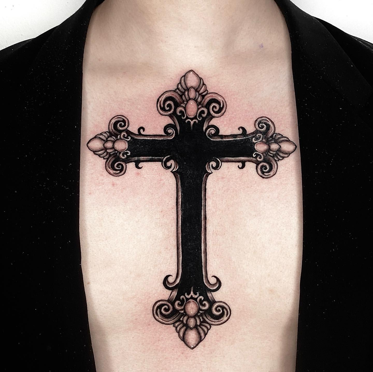 Dragon WIngs on Black Cross Best Temporary Tattoos| WannaBeInk.com