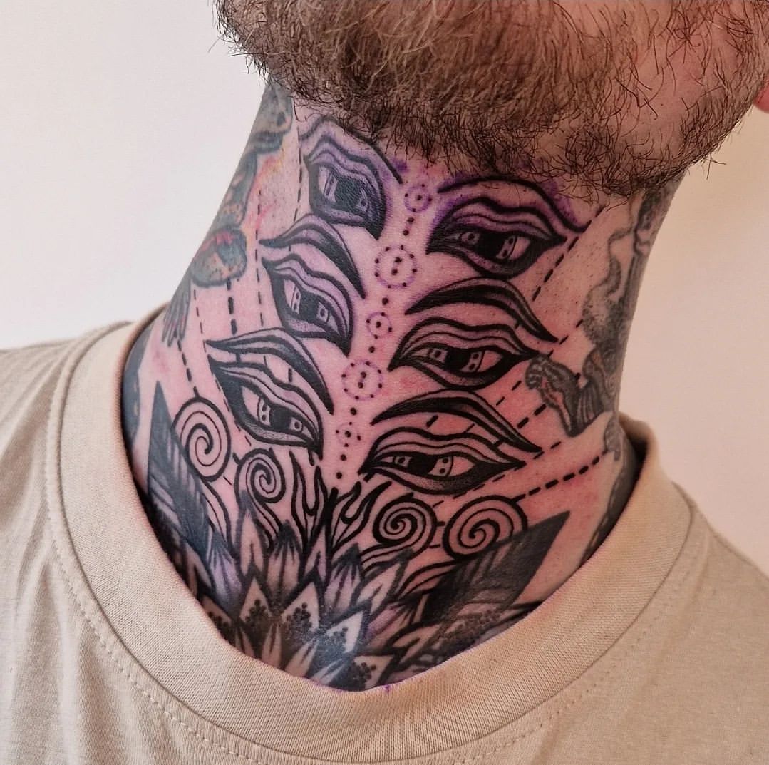 Throat Tattoos for Men 14