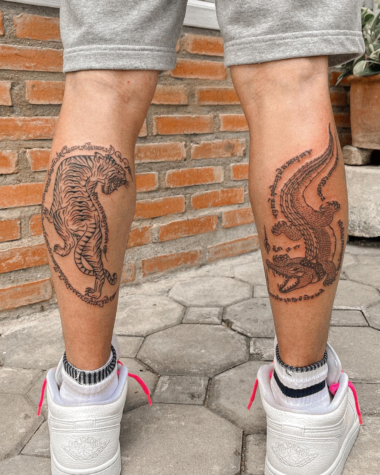 Calf Tattoos for Men 26