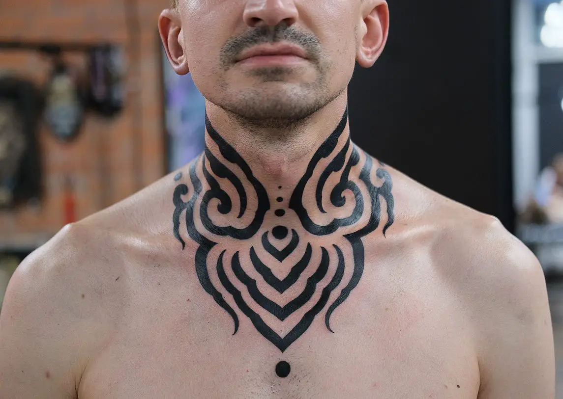 Throat Tattoos for Men 19