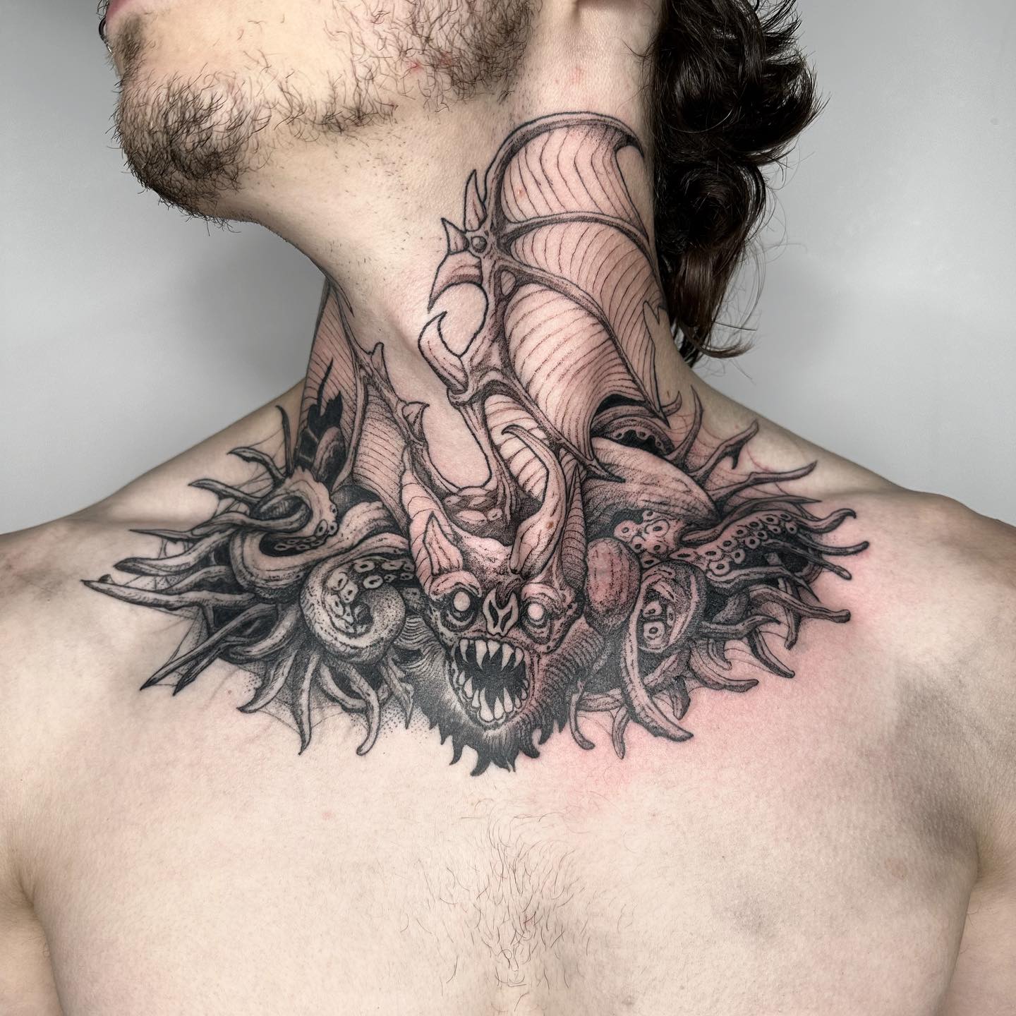 Throat Tattoos for Men 20