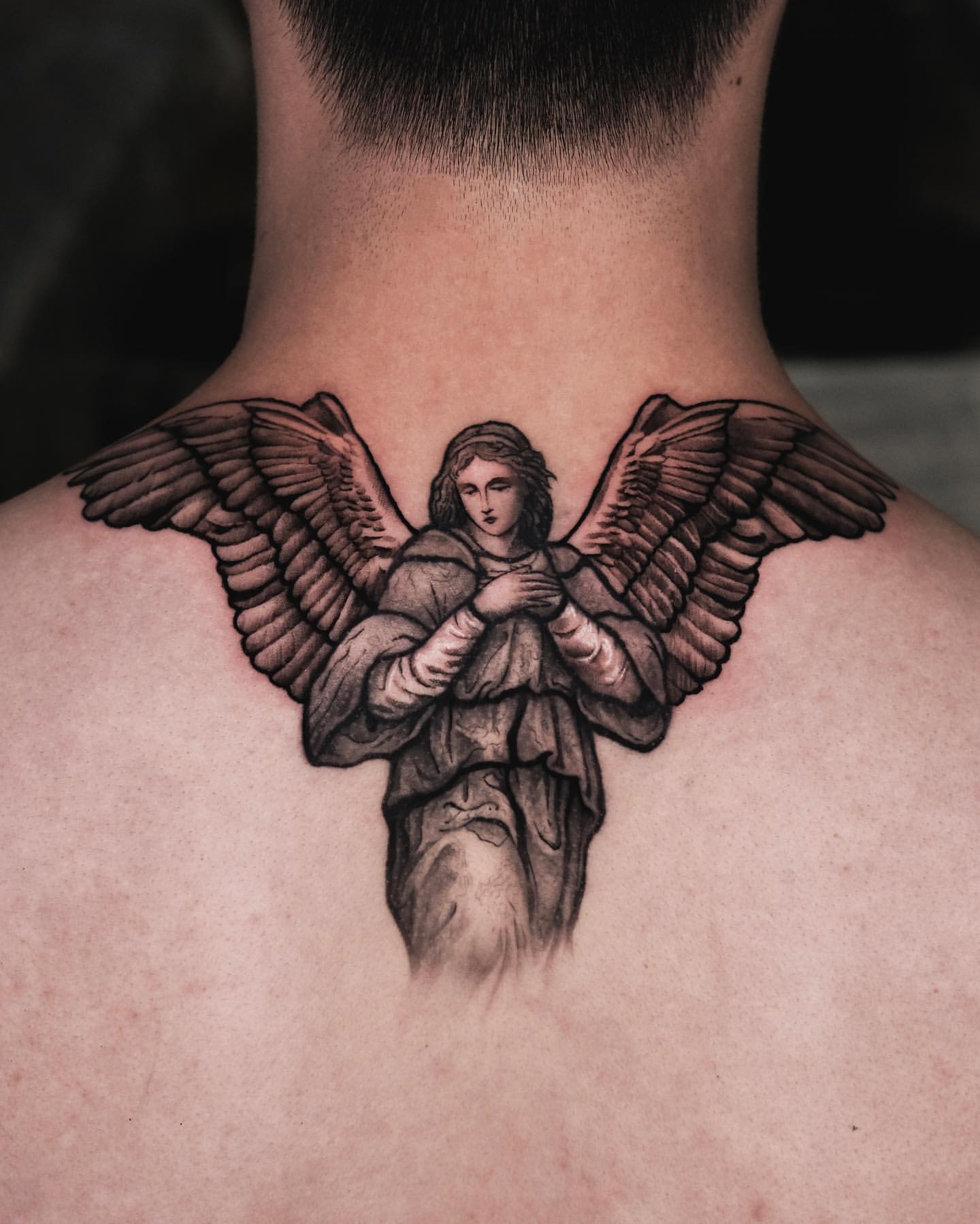 Waterproof Temporary Tattoo Angel Wings Cross Realistic Back Chest Neck  Stickers | eBay