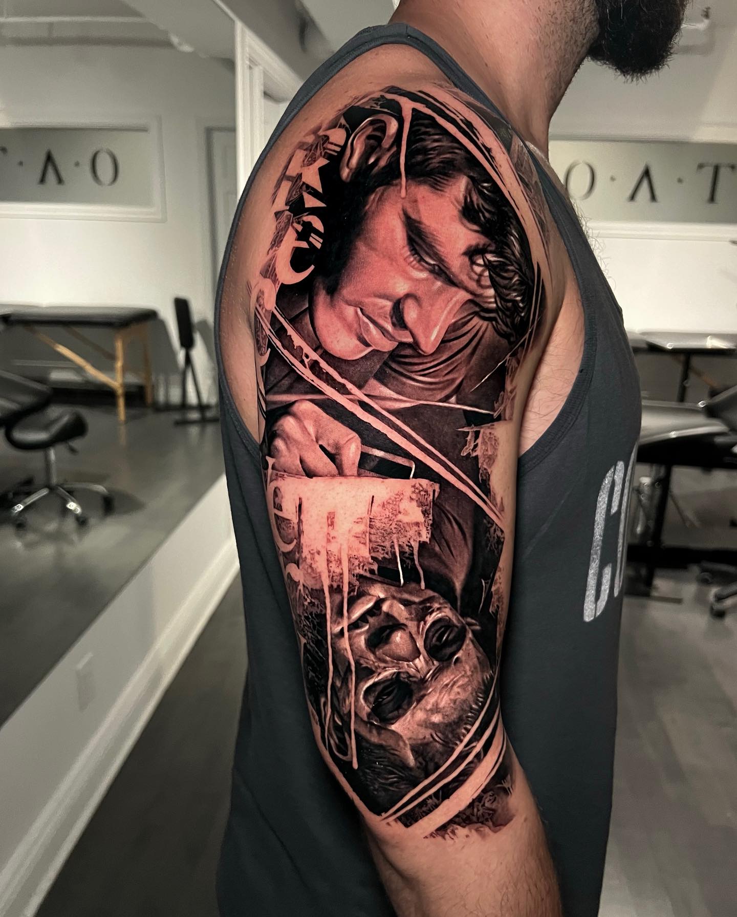 Ossian Staraj Tattoo - Greco-Roman sleeve in progress. Half healed half  fresh. Colosseum from today's story is the outside part of same arm :)  Can't wait continue on upper arm to finally