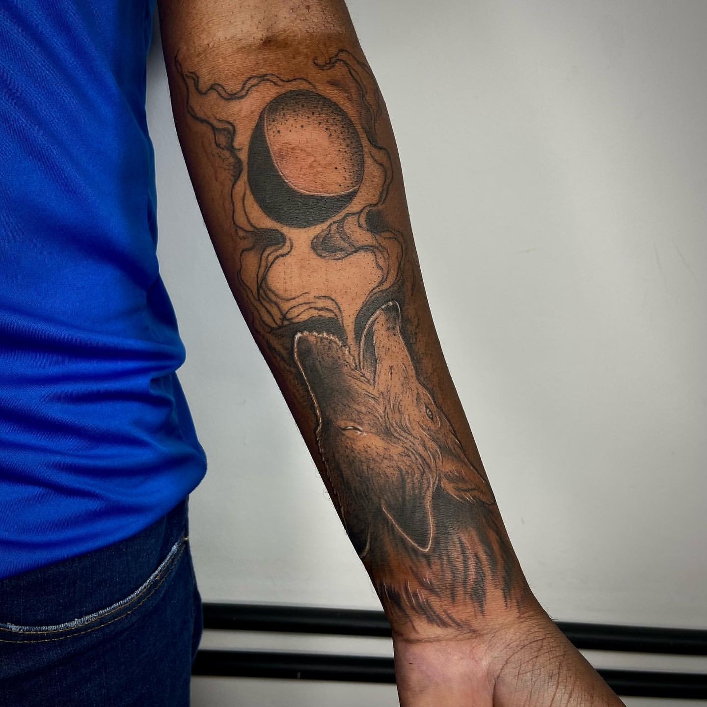 Black Guy Leg Tattoo