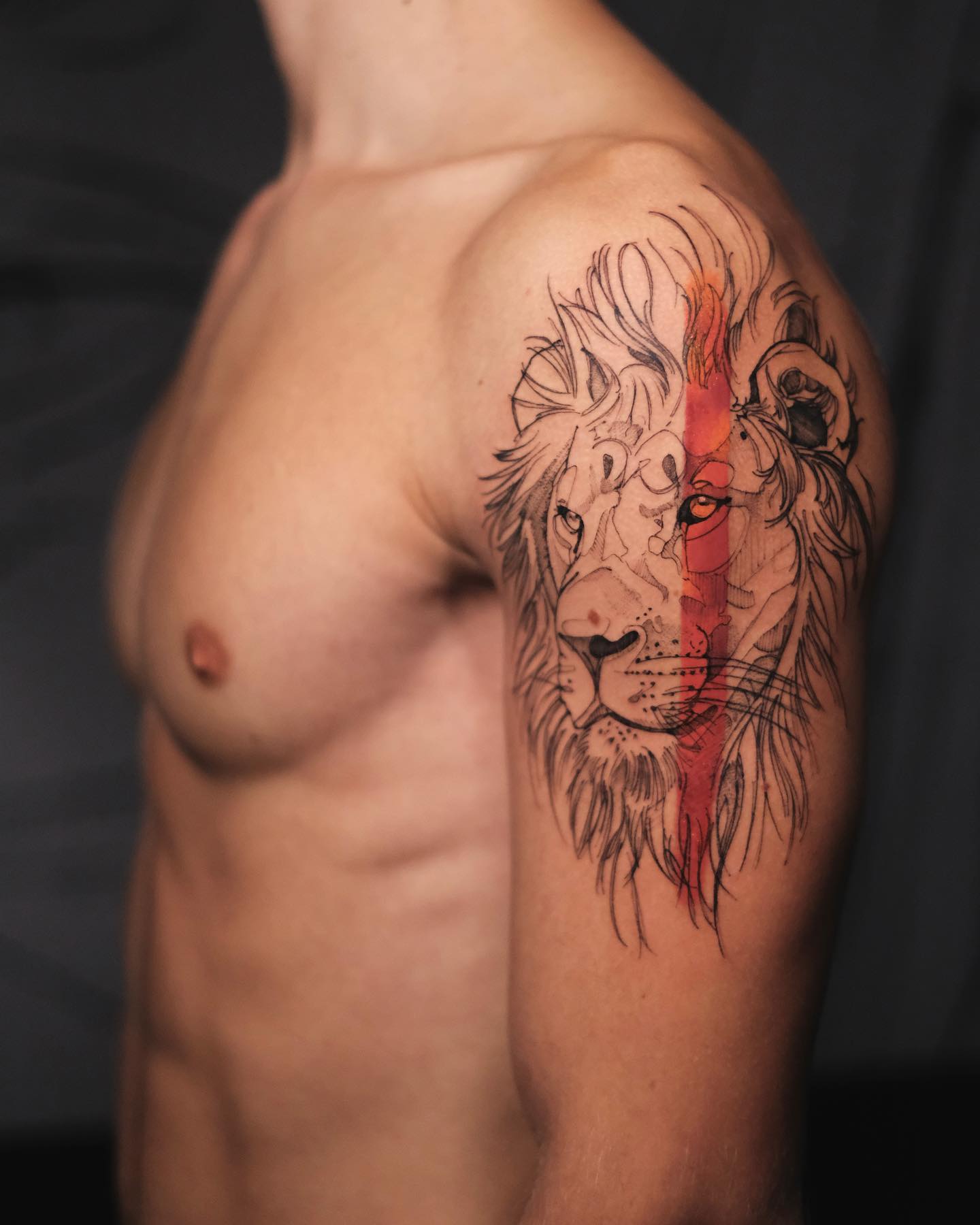 Lion tattoos done by artists at Kings Avenue Tattoo