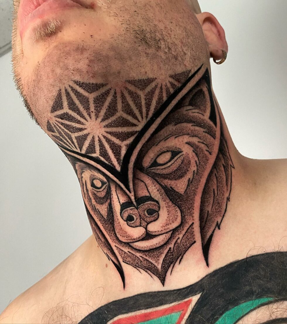 32 Eye-catching Throat Tattoos for Men in 2024