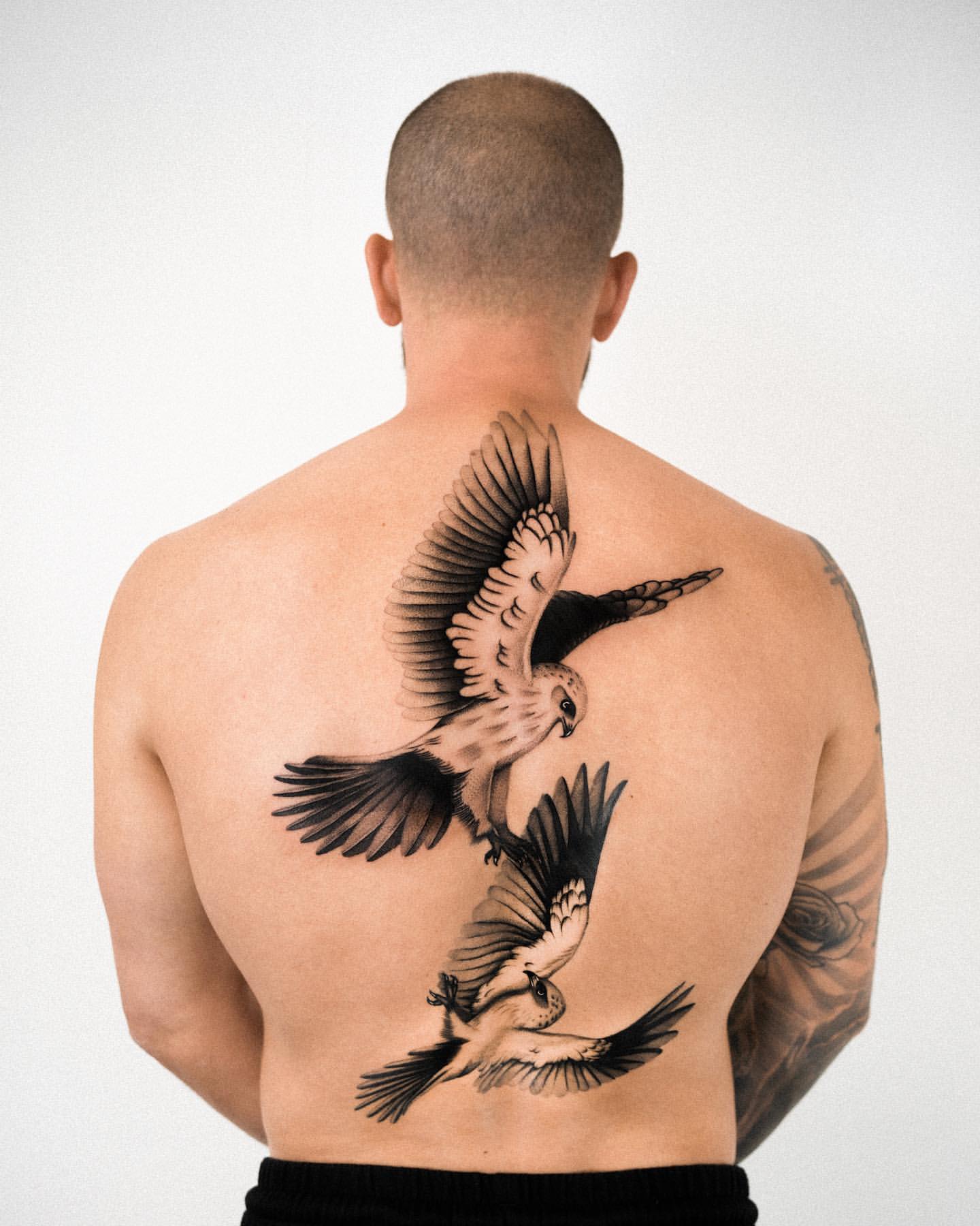 Delicate tattoo - bird and flowers | Birds tattoo, Leg tattoos, Trendy  tattoos