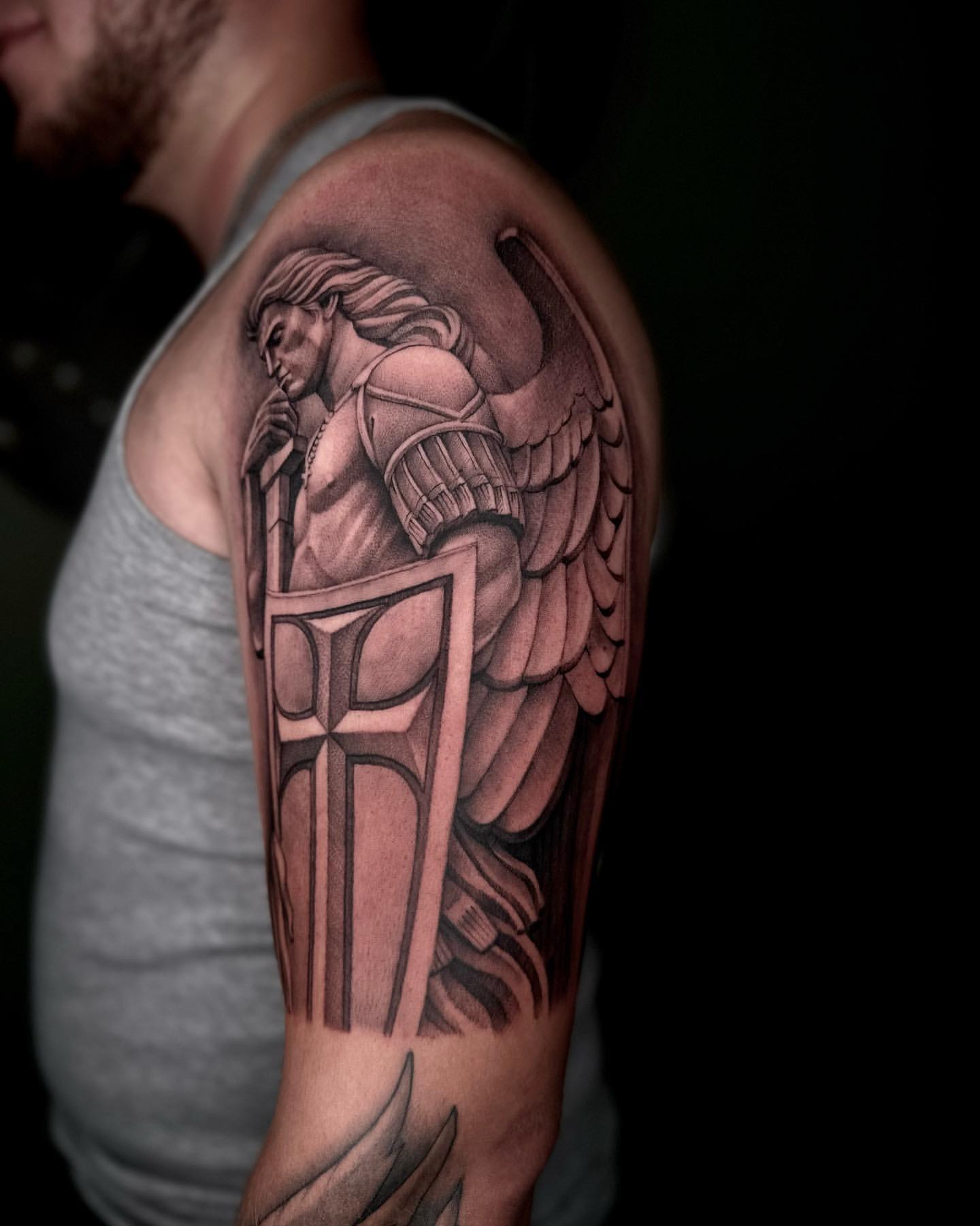 Guided by my guardian angel, protected and blessed. 🕊️  #GuardianAngelTattoo #InkedProtection #DivineGuidance #TattooArtistry” |  Instagram