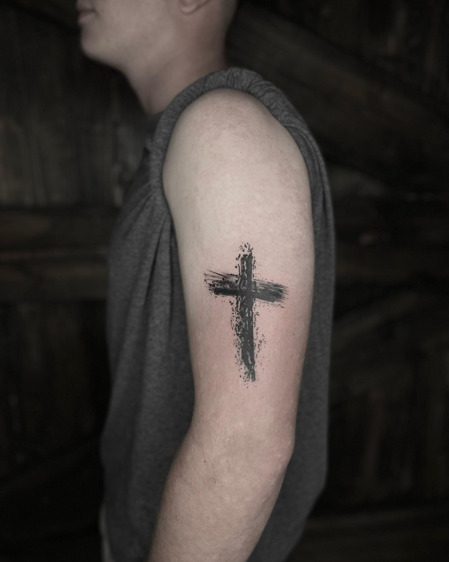 Daddy Om tattoos - Holy Cross and Old School Tattoo done by  @freni_ashok_tattooist @daddy_om_tattoos #crosstattoo #tattoo #tattoos # cross #blackandgreytattoo #ink #tattooart #inked #tattooartist #rosetattoo # tattooed #tattooer #art #armtattoo ...
