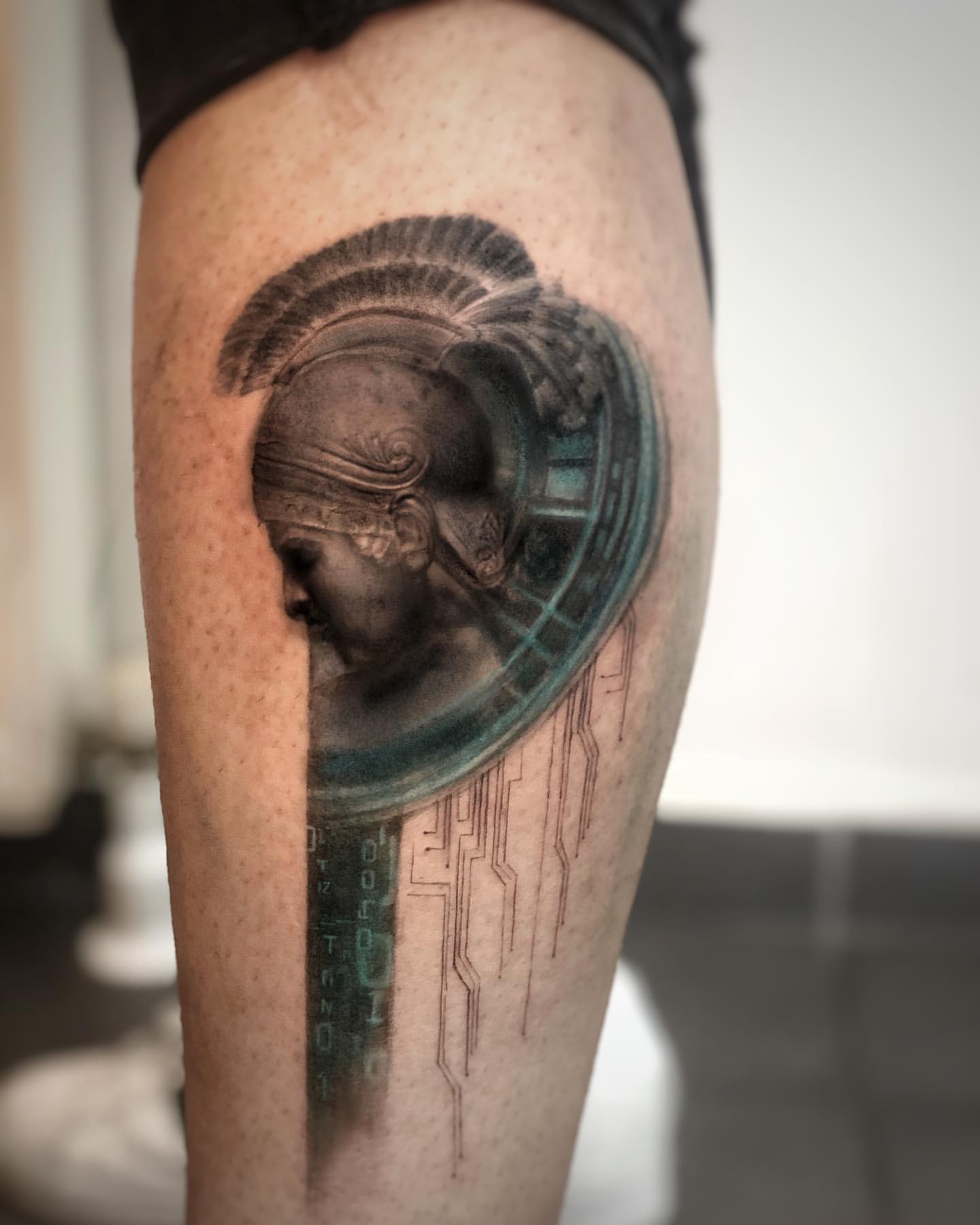 Realistic warrior tattoo sleeve with achilles, alexander the great, and  king leónidas on Craiyon