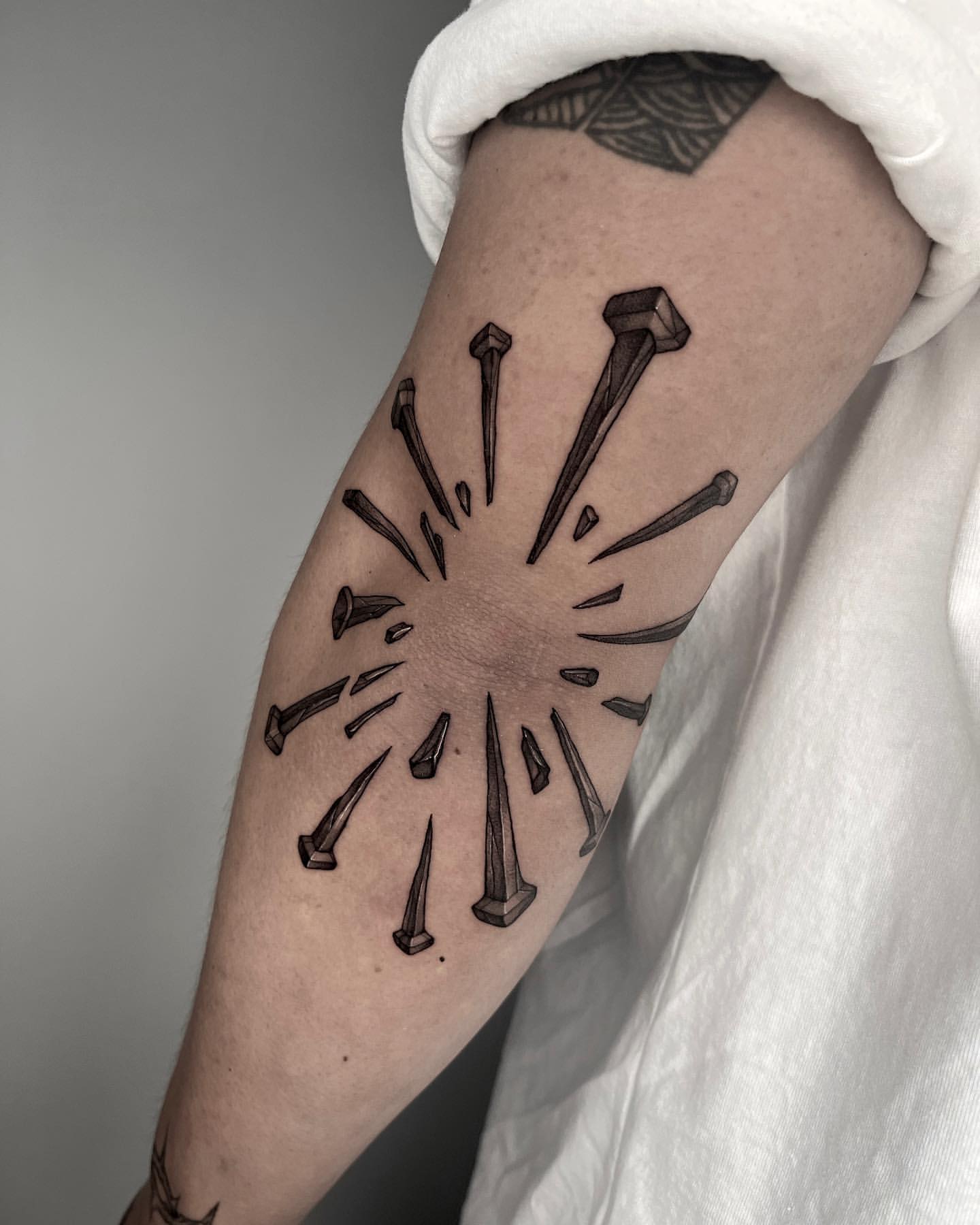 Blackwork elbow by Nathan Woelke, Golden Rule, Phoenix : r/tattoos
