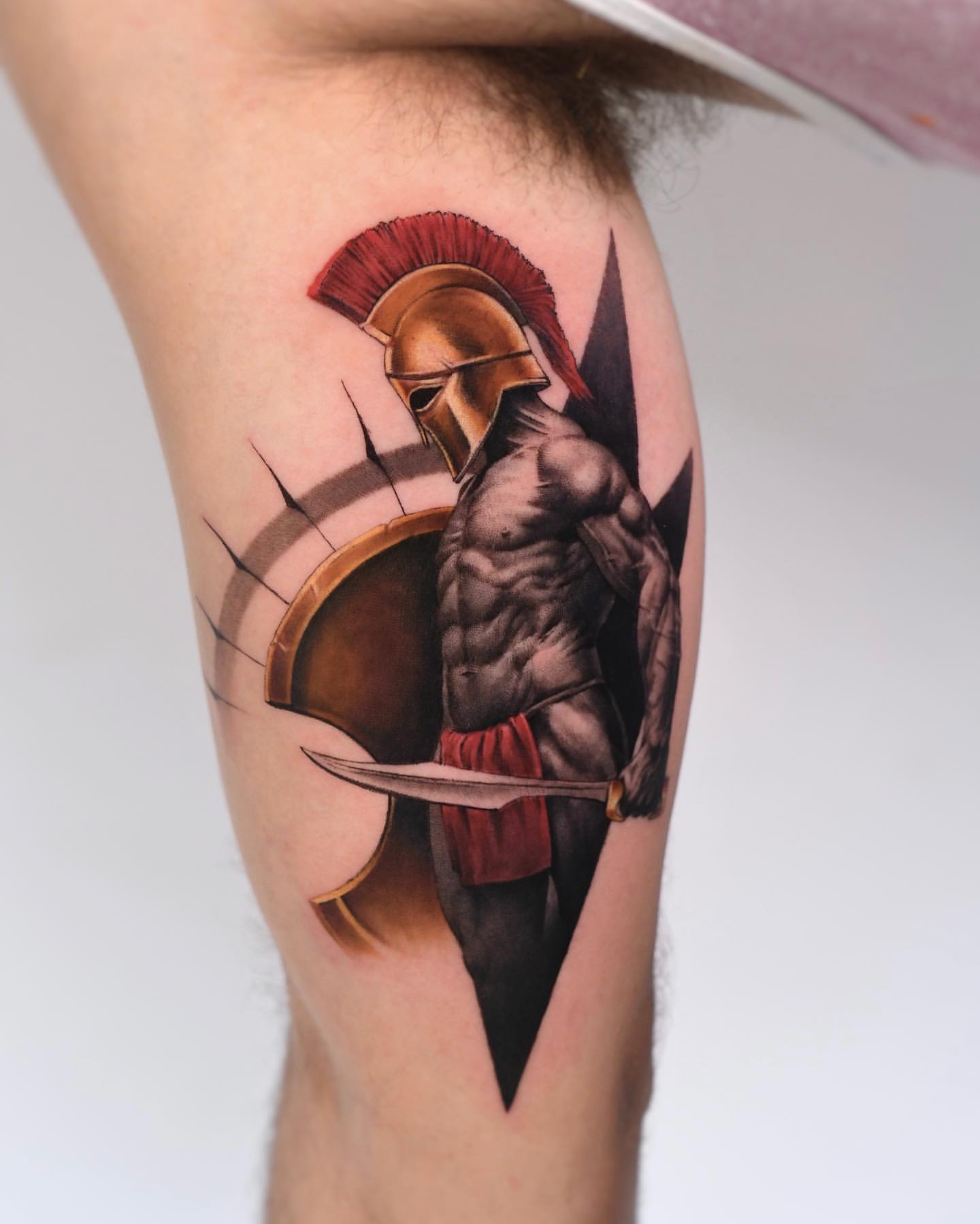 Angry Realistic Angel Warrior Tattoo Design Image