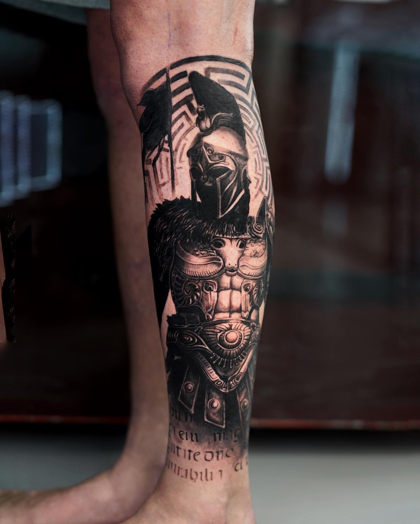 Powerful Gladiator Tattoo Design