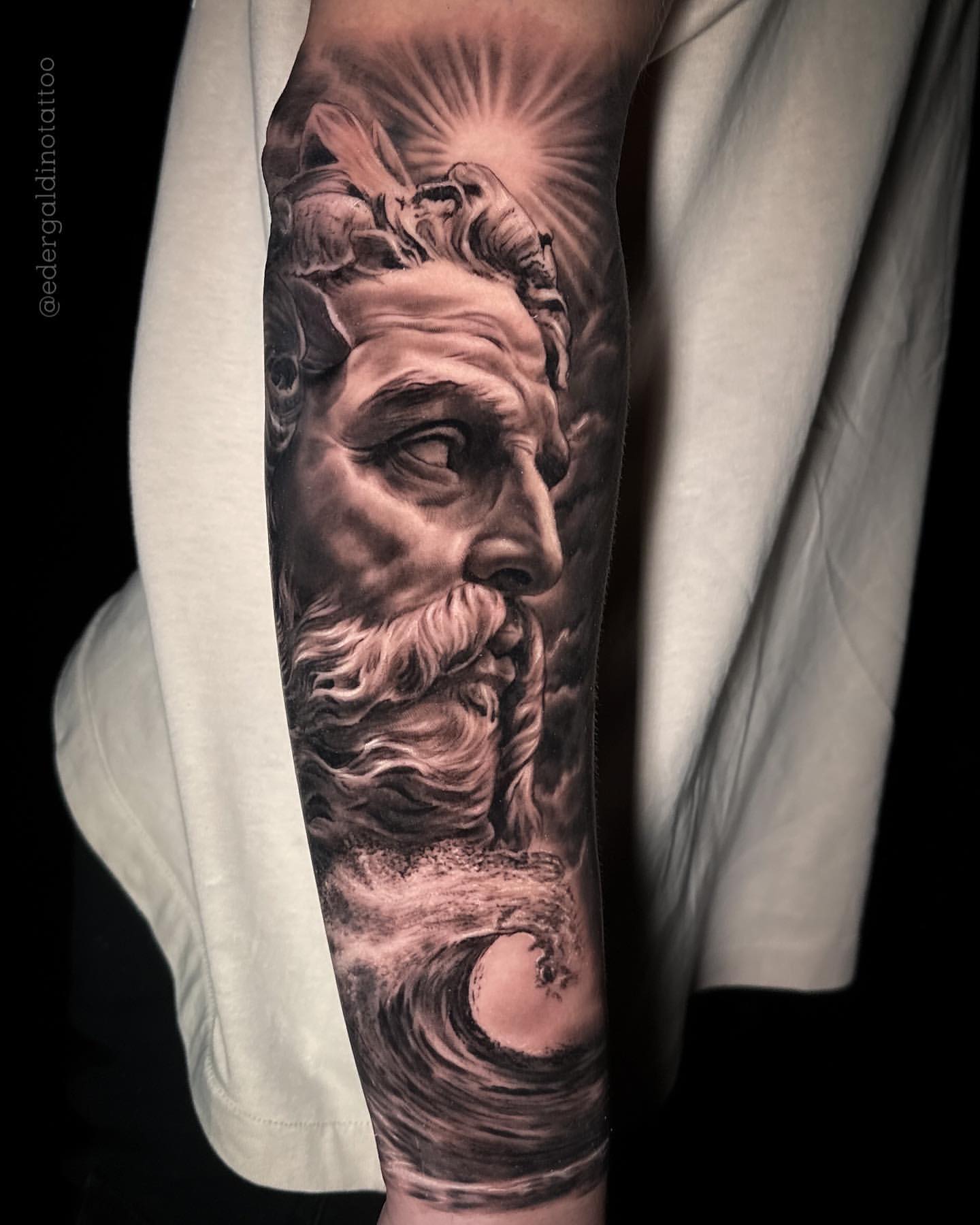 Large Arm Sleeve Tattoo God Zeus Poseidon Waterproof Temporary Tatto  Sticker Lightning Skull Body Art Full Fake Tatoo Women Men - Temporary  Tattoos - AliExpress