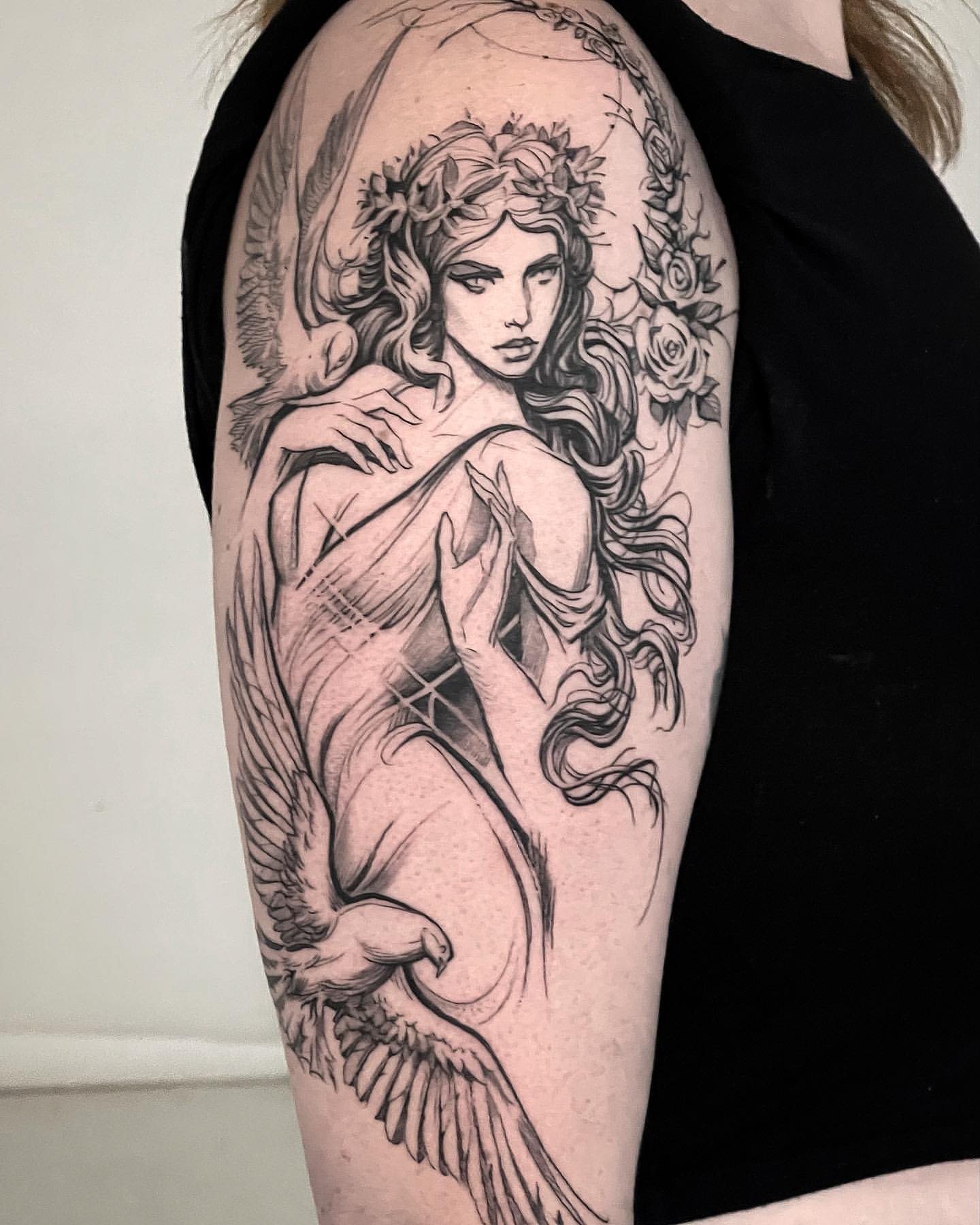 greek #mythology #tattoo #sleeve #goddesses  #greekmythologytattoosleevegoddesses | Mythology tattoos, Greek mythology  tattoos, Artemis tattoo