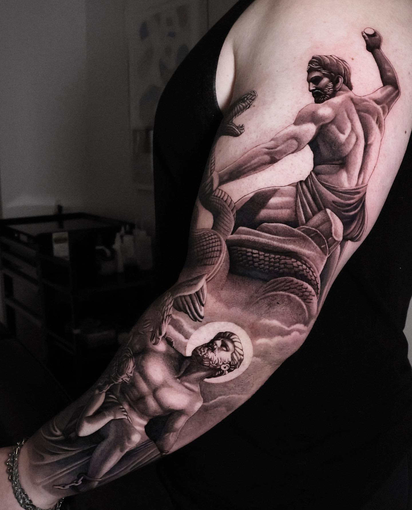 Atlas statue reference tattooed by... - Metal Rooster Tattoo | Facebook