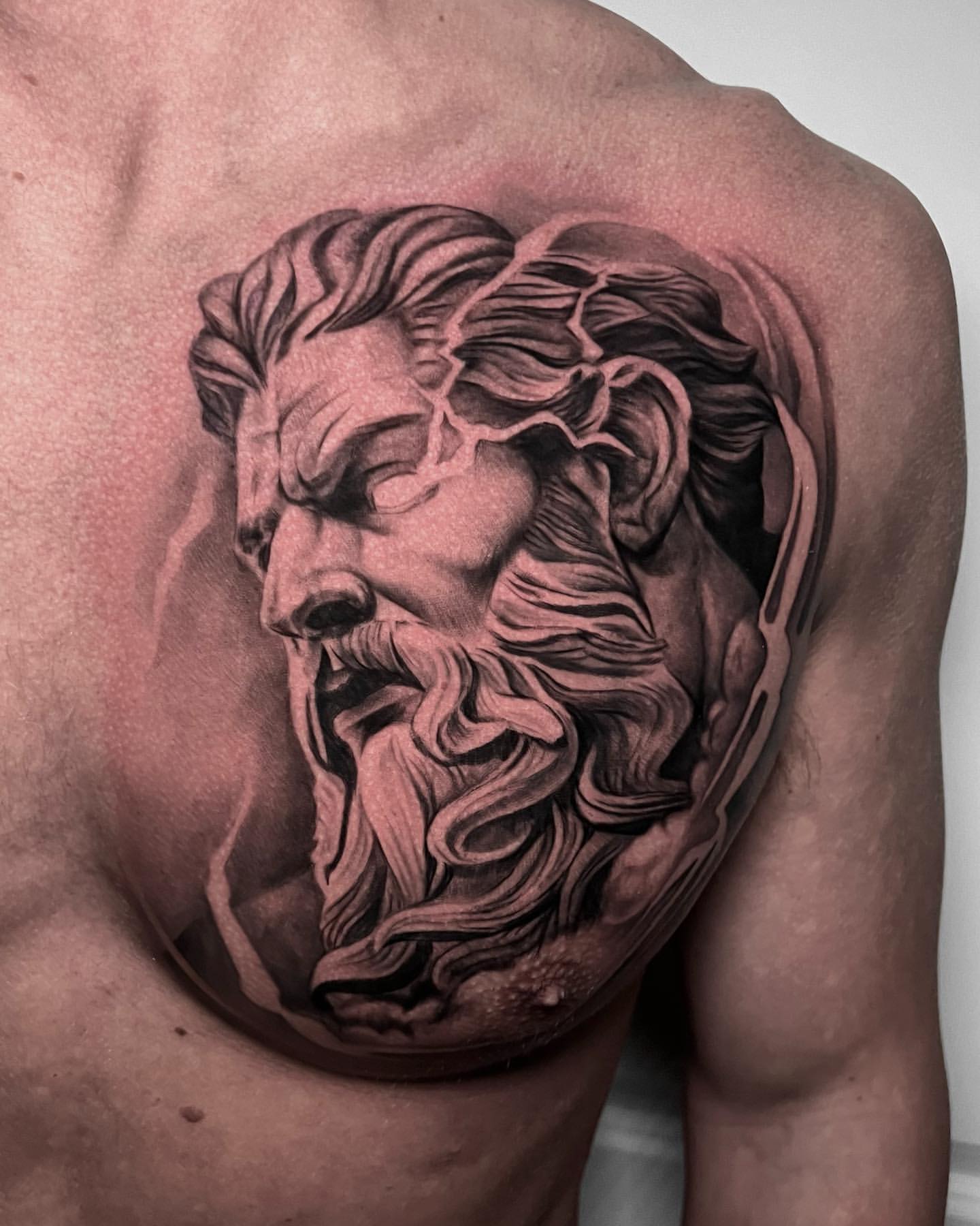 Almost forgot to post, #zeus #zeustattoo on the homie! Thanks again Neil  for all the trust and sitting so well brother. Love Greek god ... |  Instagram